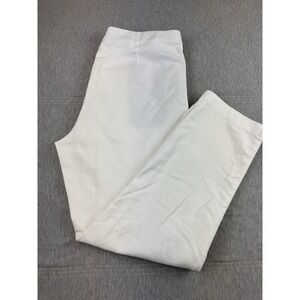 J Jill Essential Cotton Stretch Cropped Pants Womens Size 12 White Ankle Crop